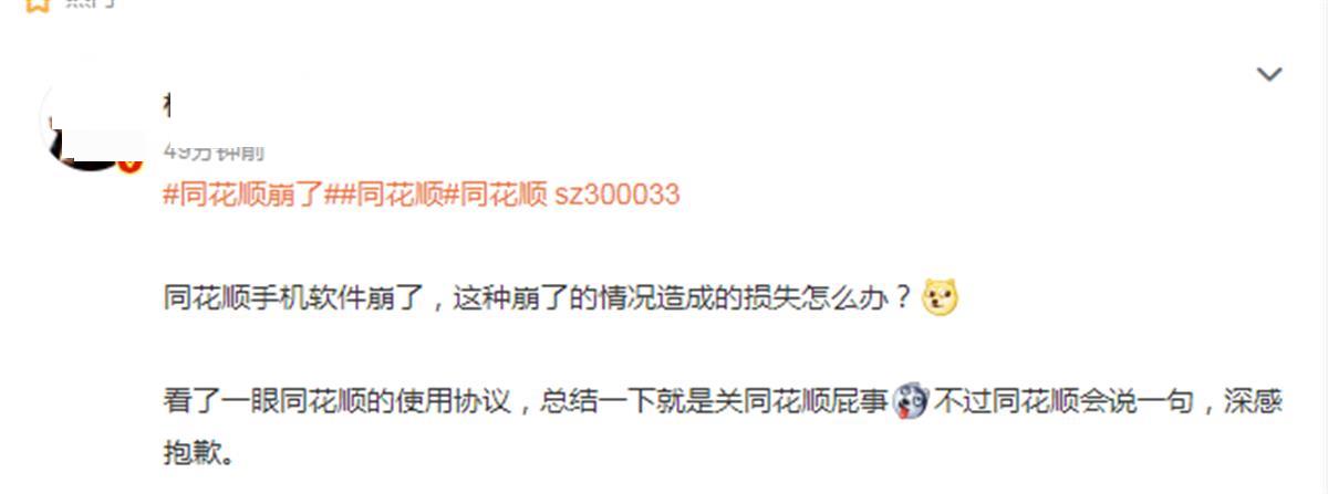 同花顺交易软件崩了_同花顺level2说明书_同花顺APP登录异常赔偿